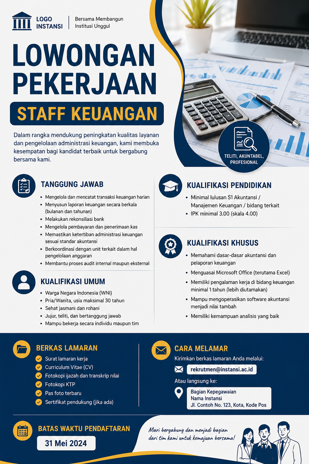 lowongan staff keuangan