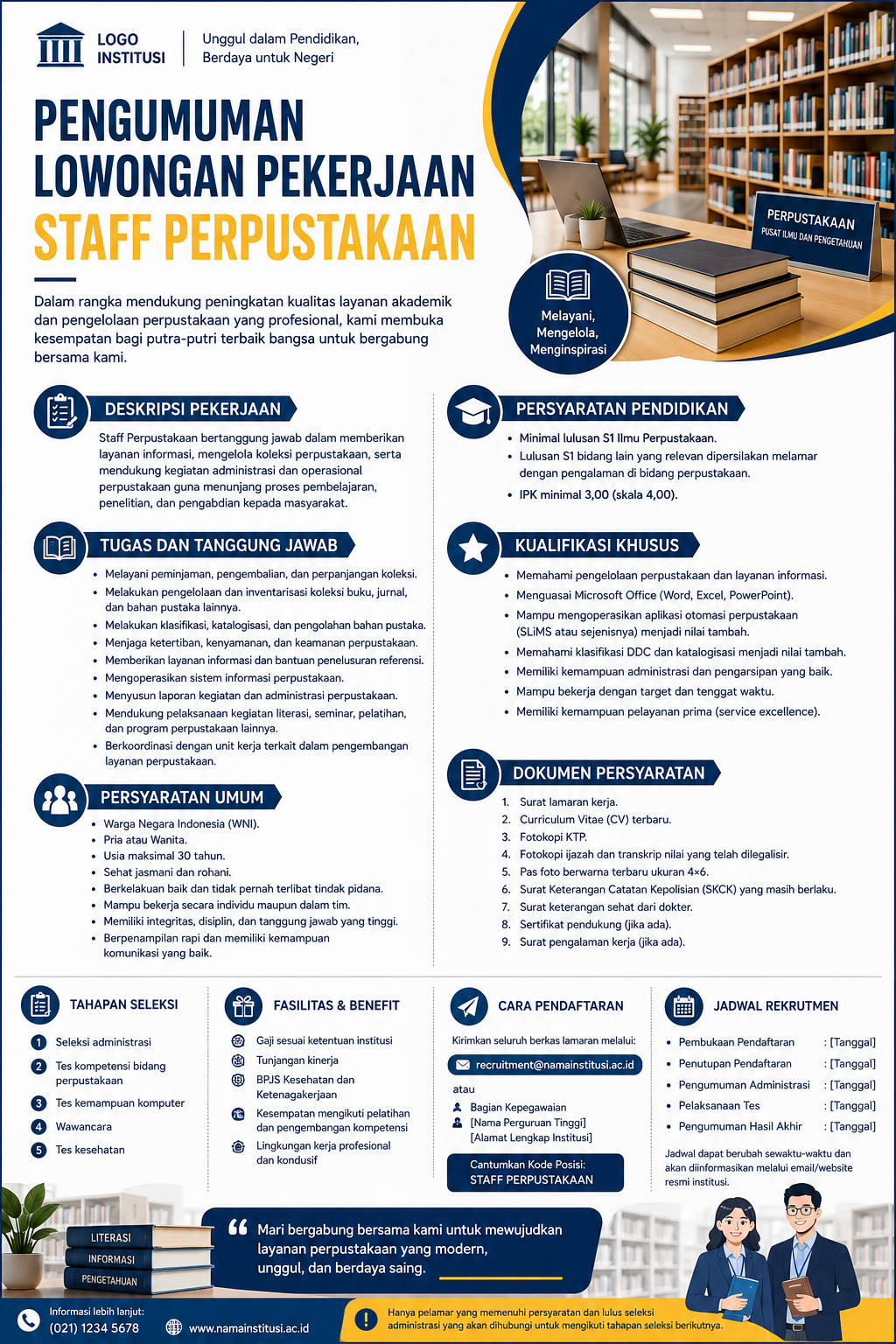 LOWONGAN PEKERJAAN STAFF PERPUSTAKAAN